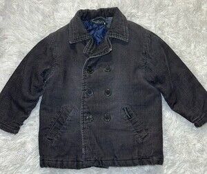 Kenneth Cole Reaction Infant Boy Charcoal Corduroy Double Breasted Peacoat 12m